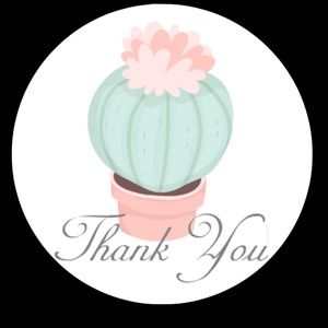 96 pieces 2.5" succulent Thank you Stickers